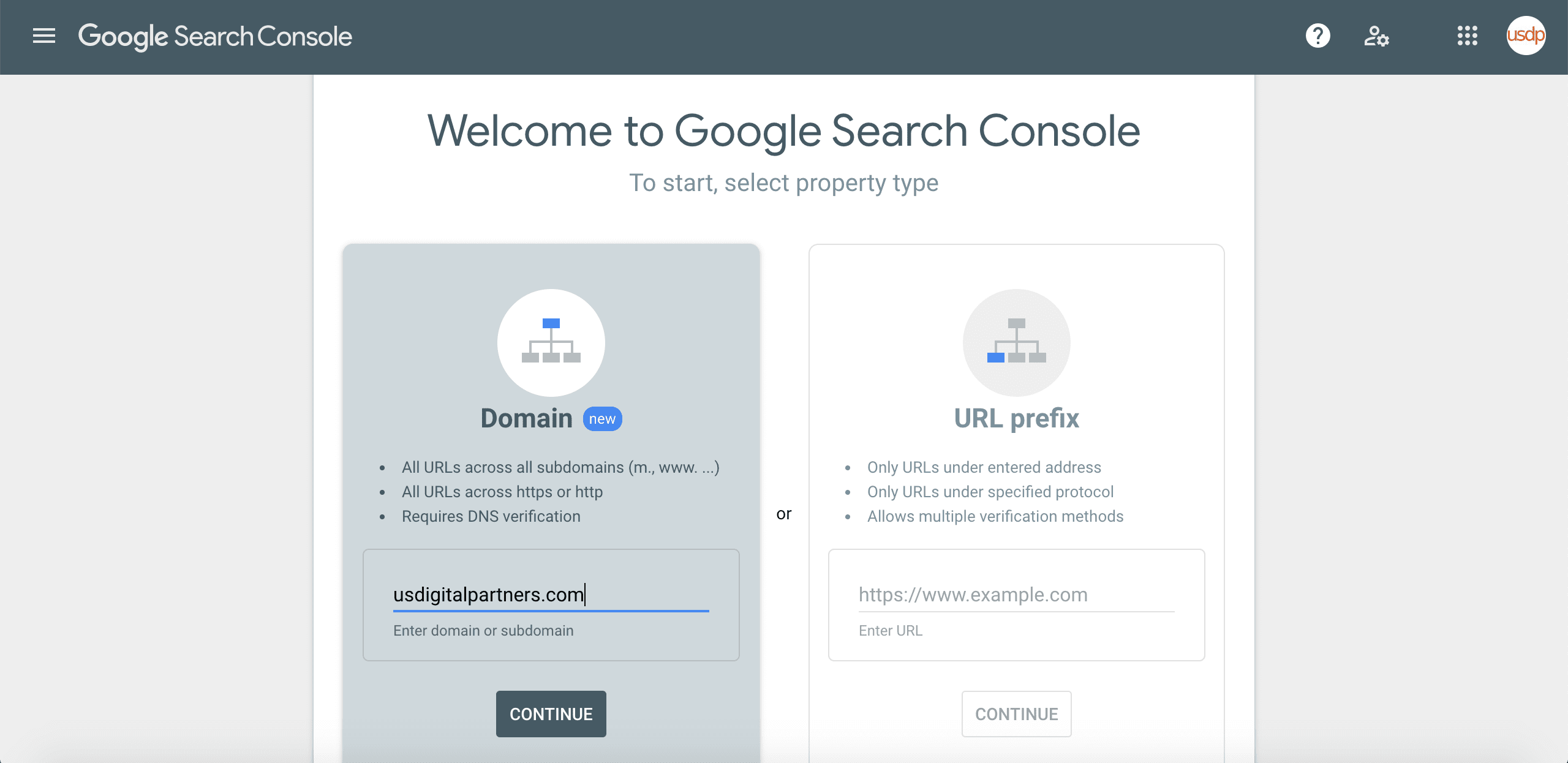 Google Search Console set up 