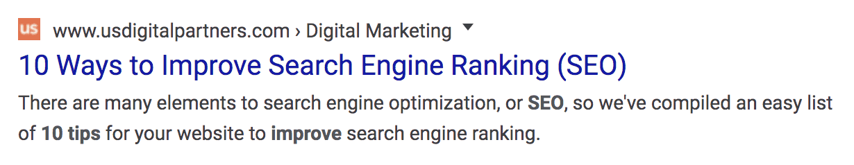 Google Search Result Page meta data