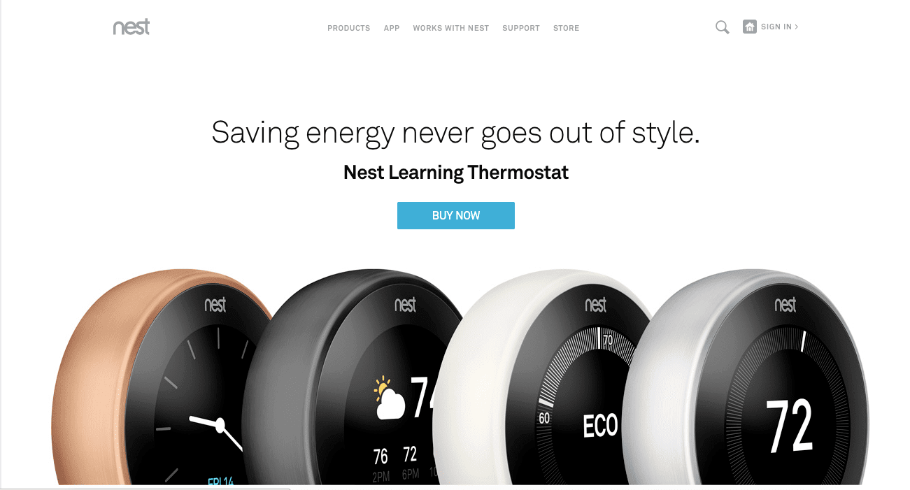 Nest homepage perfect message