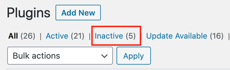 If a plugin is inactive, uninstall it