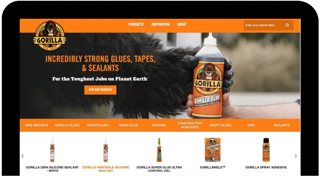 Gorilla Glue Website Screenshot