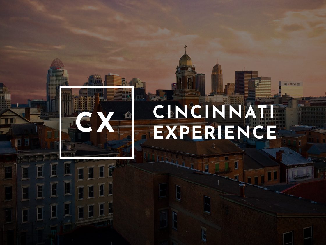 CX logo layered on cityscape