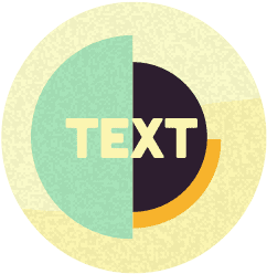 A graphic of the word "text."