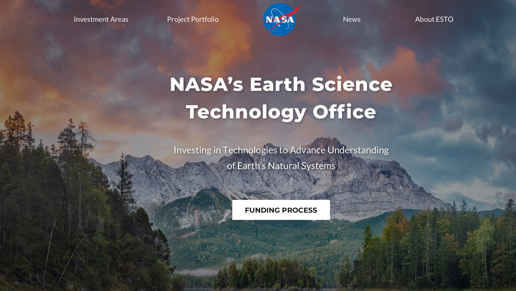 NASA esto website homepage