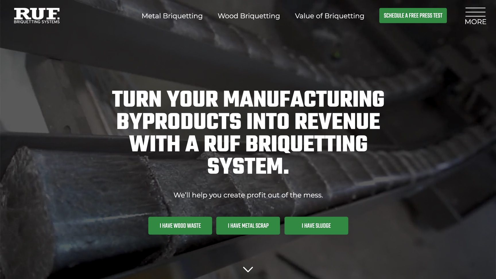 RUF Briquetting homepage