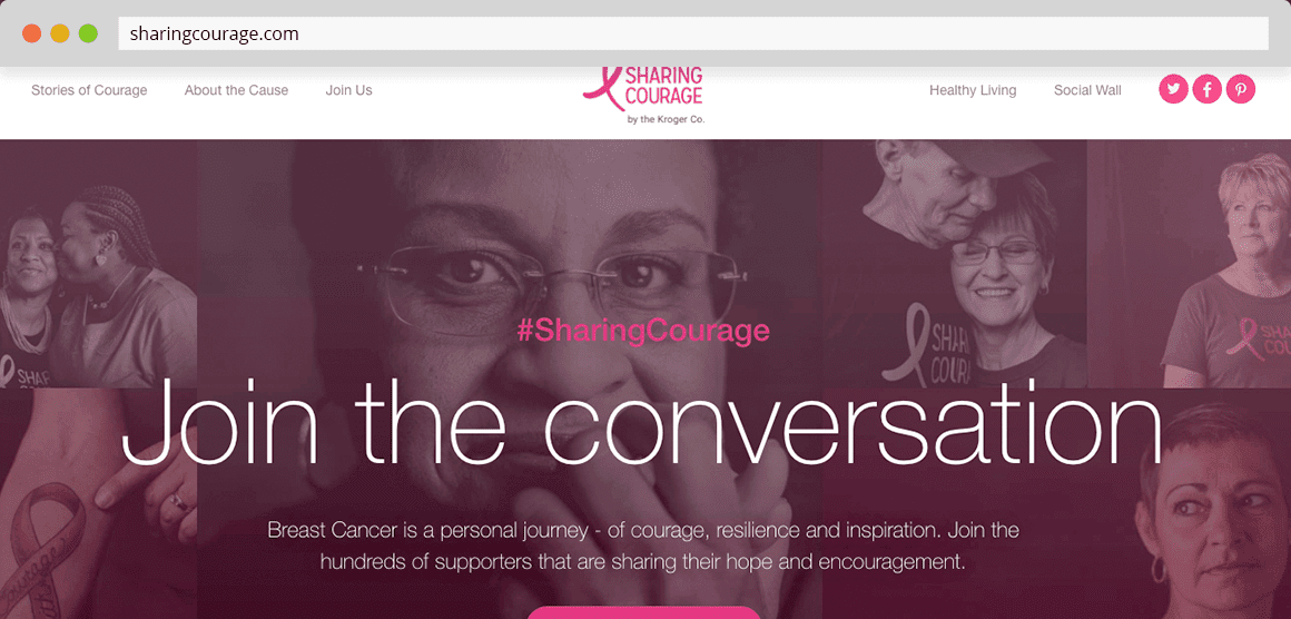 Kroger breast cancer awareness web design